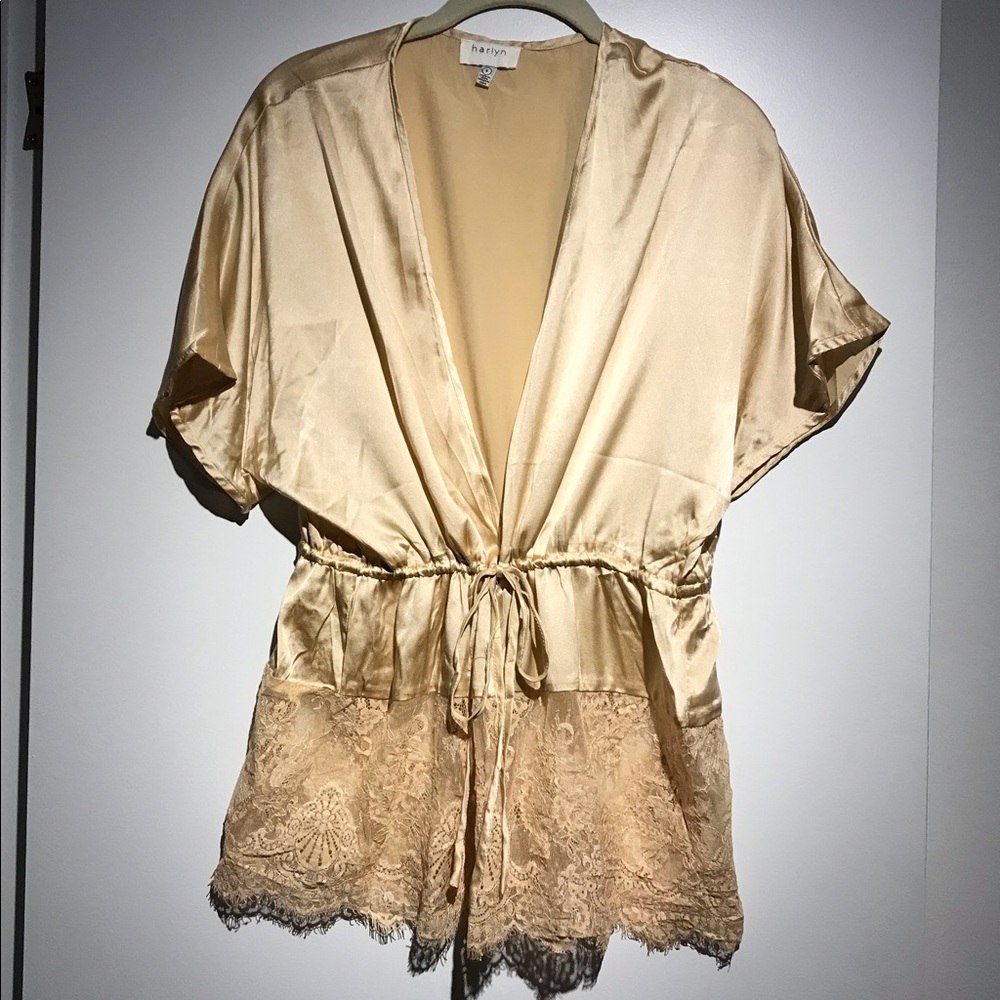 Harlyn/Anthropologie silk bed jacket. SZ Small